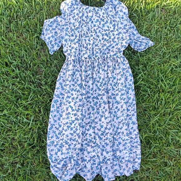 Lane Bryant Floral Print Puff Sleeve Dress Blue Flowers  18 - Picture 4 of 7